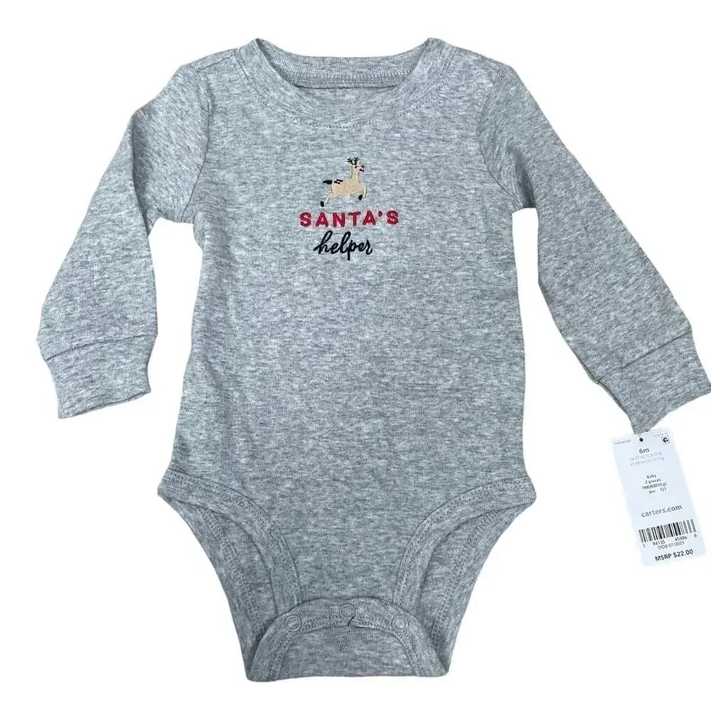 Carter’s Santa’s‎ Helper Onsie 6 Months NWT
